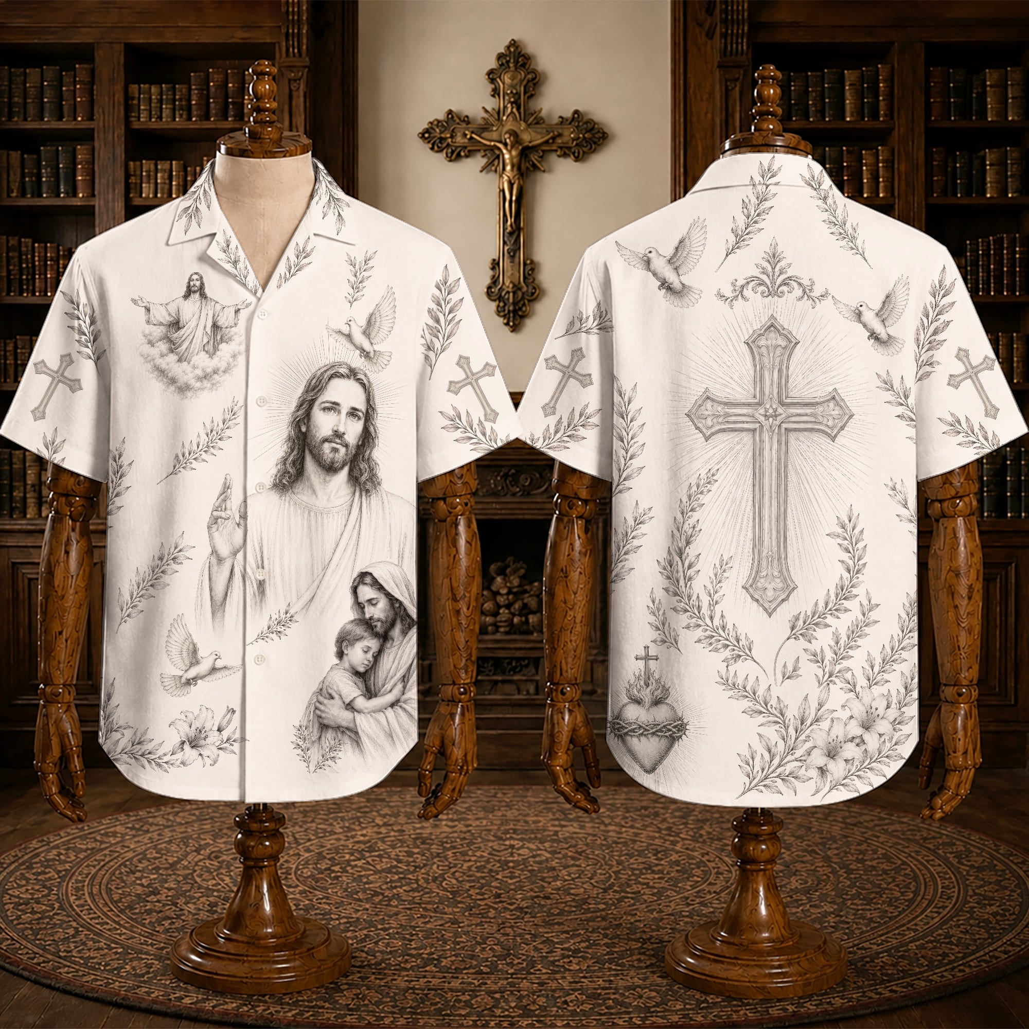 Christian Religious Hawaiian Shirt, Jesus Floral Faith Vacation Shirt