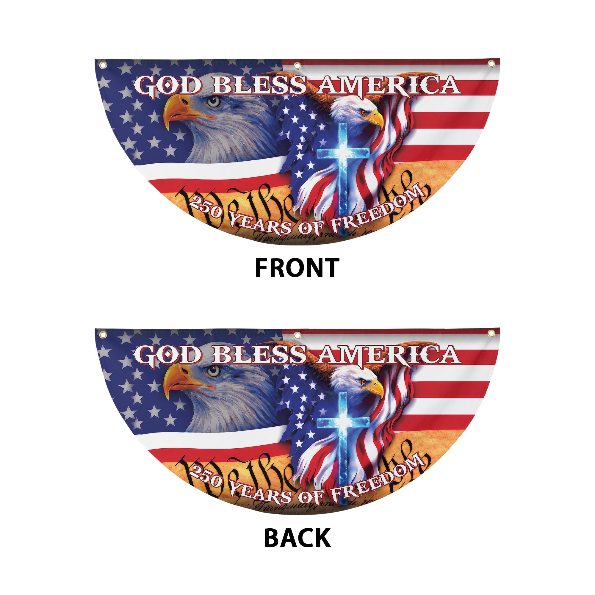God Bless America 250th Anniversary Flag, Patriotic American Eagle Christian