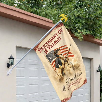 Personalized 250th Anniversary USA Flag - Descendant of a Patriot, Customizable Name
