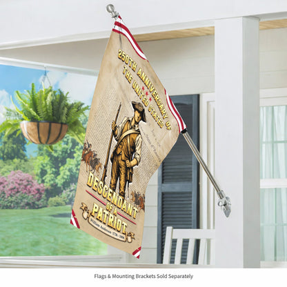 Personalized 250th Anniversary Flag – Descendant of a Patriot, USA 1776-2026