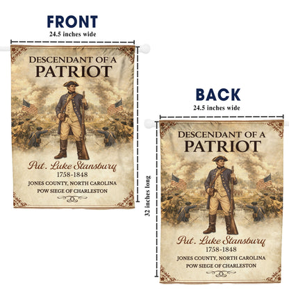 Personalized 250th Anniversary - 1776-2026 Descendant of a Patriot Flag