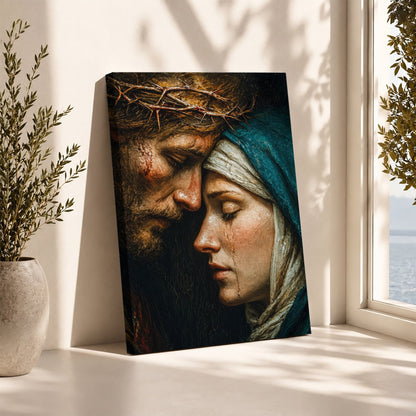 Virgin Mary Praying Wall Art, Catholic Christian Religious Canvas