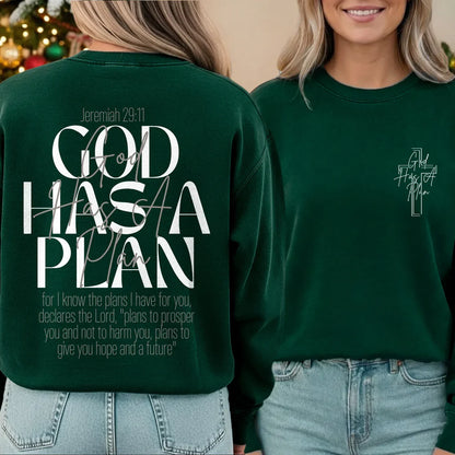 God Has a Plan Scripture Typography Design – Two Sides – Minimalist Faith – Unisex Tshirt /Hoodie/Sweatshirt
