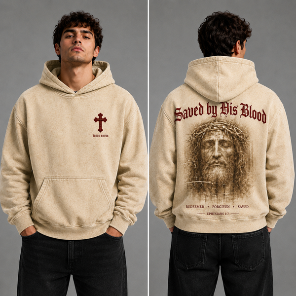 Saved By His Blood Jesus Hoodie, Christian Faith Ephesians 1:7 Hoodie