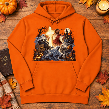 Jesus Is The Light Glowing Cross Halloween Christian Shirt - Unisex Tshirt/Hoodie/Sweatshirt