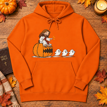 Cute Jesus Pac-Man Pumpkin Eating Ghosts Halloween Christian - Unisex Tshirt/Hoodie/Sweatshirt