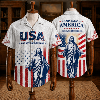 Christian Jesus Hawaiian Shirt, Religious Faith Tropical Button Up Shirt