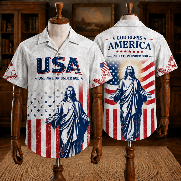 Faith & Grace Christian Hawaiian Shirts - Jesus Cross Scripture Religious Aloha Shirt Collection