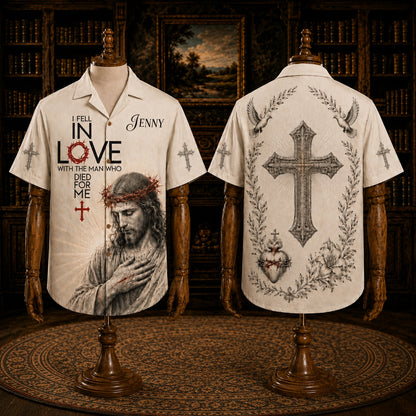 Personalized Jesus Love Hawaiian Shirt, Christian Faith Custom Name Shirt