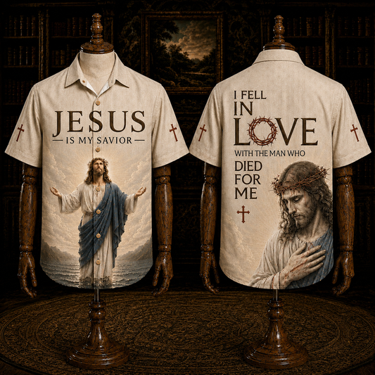 Jesus Is My Savior Christian Hawaiian Shirt – I Fell in Love With the Man Who Died for Me