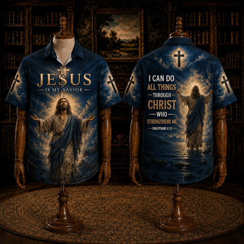 Jesus Is My Savior Hawaiian Shirt, Christian Faith Philippians 4:13 Shirt