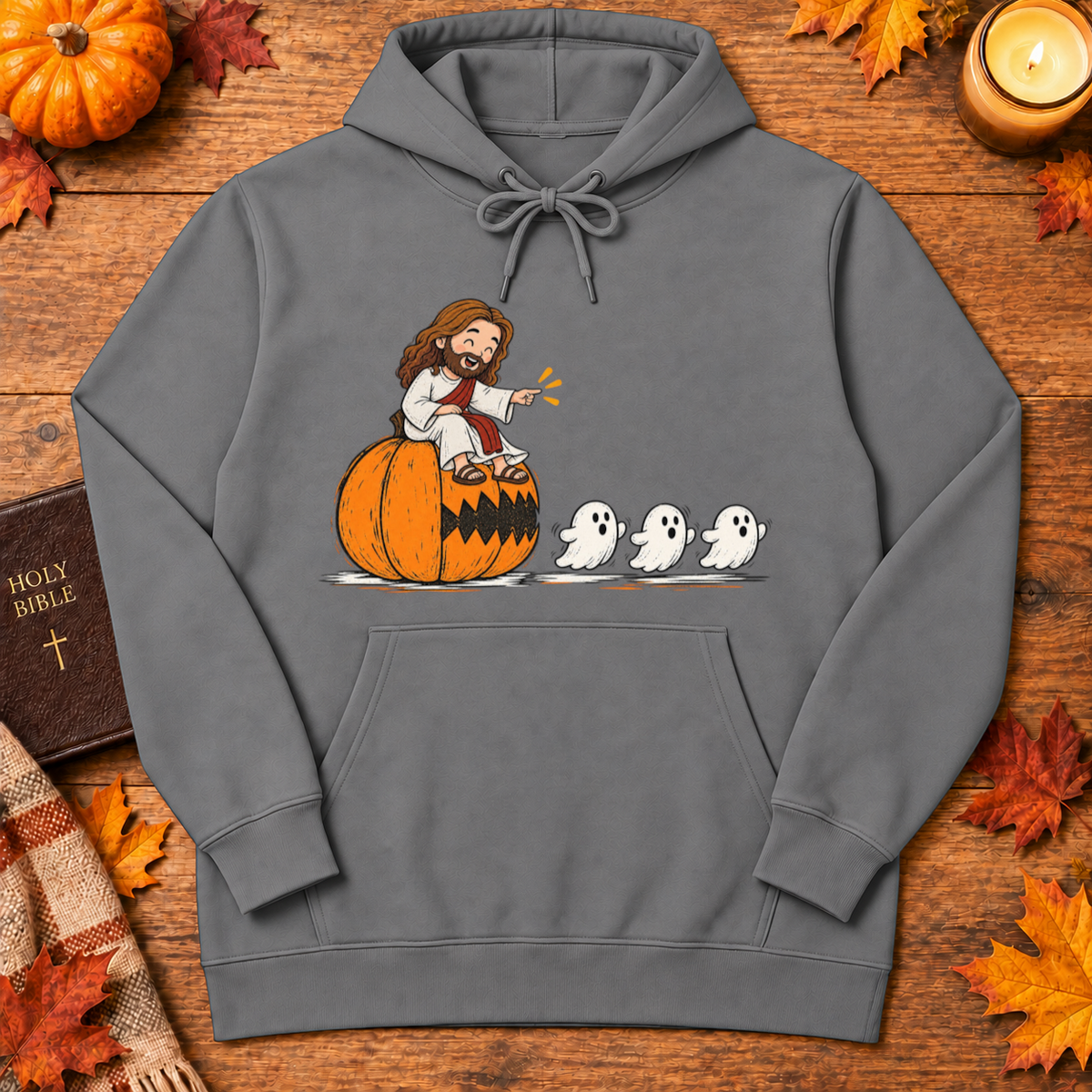Cute Jesus Pac-Man Pumpkin Eating Ghosts Halloween Christian - Unisex Tshirt/Hoodie/Sweatshirt