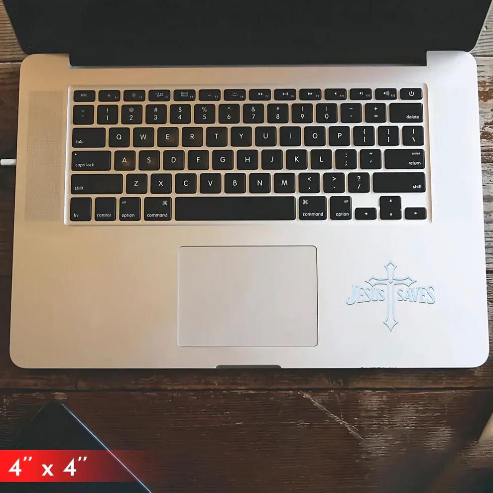 [4IN] JESUS SAVES Decal – Waterproof Cross Sticker for Car, Laptop, Water Bottle & More