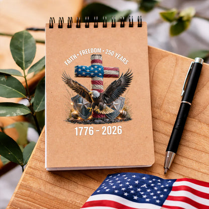 [NEW] Waterproof USA 250 Faith Freedom Eagle Cross Decal – 1776–2026 Patriotic Design