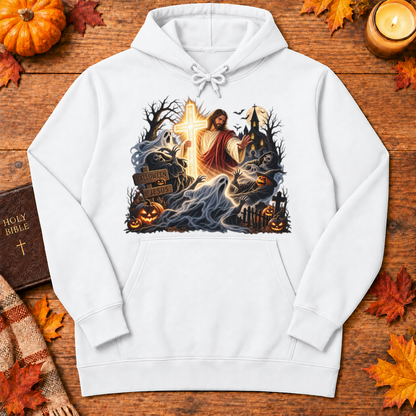 Jesus Is The Light Glowing Cross Halloween Christian Shirt - Unisex Tshirt/Hoodie/Sweatshirt