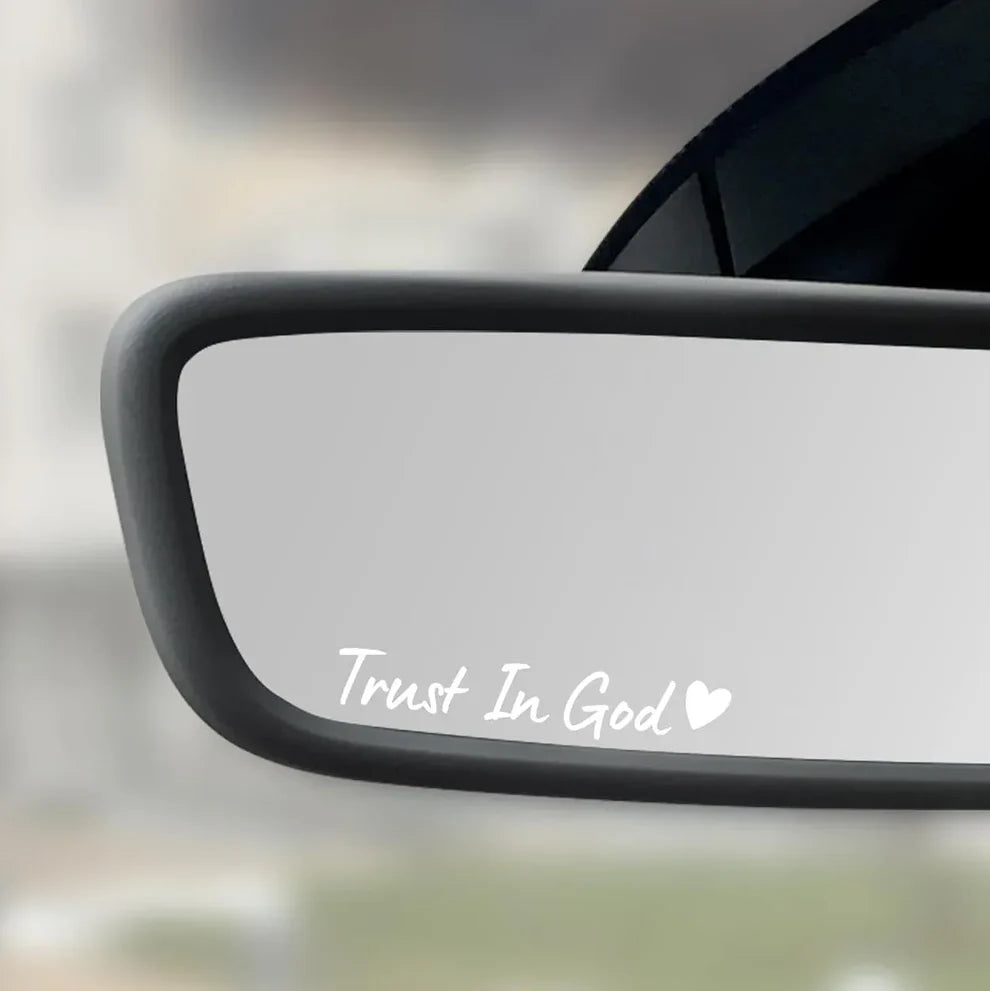 [4IN] TRUST IN GOD Decal – Waterproof Mirror Sticker for Cars, Trucks, Motorcycles & More