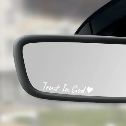 [4IN] TRUST IN GOD Decal – Waterproof Mirror Sticker for Cars, Trucks, Motorcycles & More