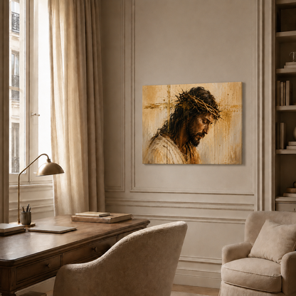 Jesus Christ Crown Of Thorns Wall Art, Christian Religious Faith Home Decor Poster/Canvas