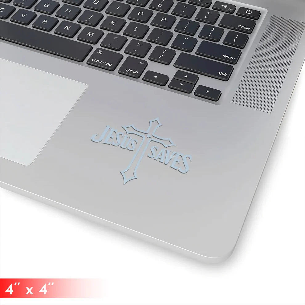[4IN] JESUS SAVES Decal – Waterproof Cross Sticker for Car, Laptop, Water Bottle & More