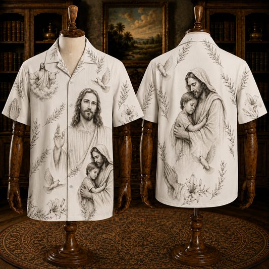 Christian Jesus Hawaiian Shirt, Religious Faith Tropical Button Up Shirt