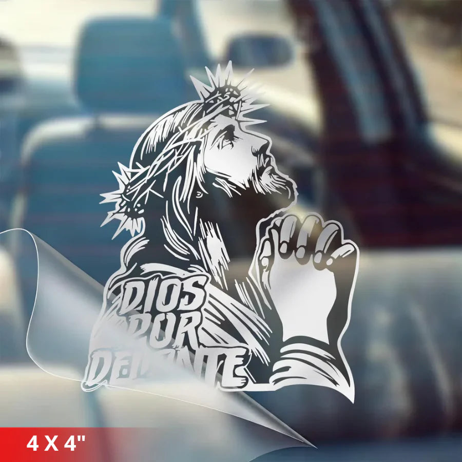 [4IN] Dios Por Delante Decal Large Graphic for Trucks, Cars, Walls