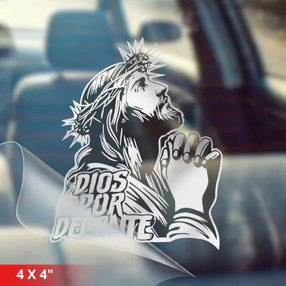 [4IN] Dios Por Delante Decal Large Graphic for Trucks, Cars, Walls