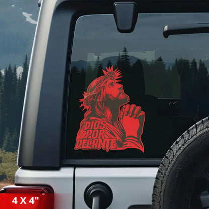 [4IN] Dios Por Delante Decal Large Graphic for Trucks, Cars, Walls