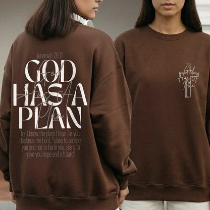 God Has a Plan Scripture Typography Design – Two Sides – Minimalist Faith – Unisex Tshirt /Hoodie/Sweatshirt