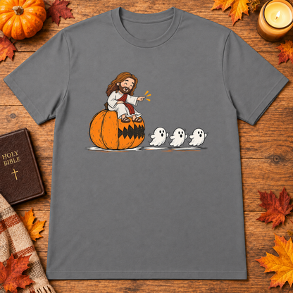 Cute Jesus Pac-Man Pumpkin Eating Ghosts Halloween Christian - Unisex Tshirt/Hoodie/Sweatshirt