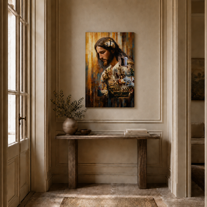 Jesus Life Story Collage Wall Art, Christian Faith Religious Poster/Canvas