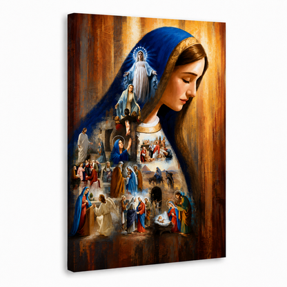 The Life Of Virgin Mary Mother Of Jesus Christian Wall Art Poster/Canvas