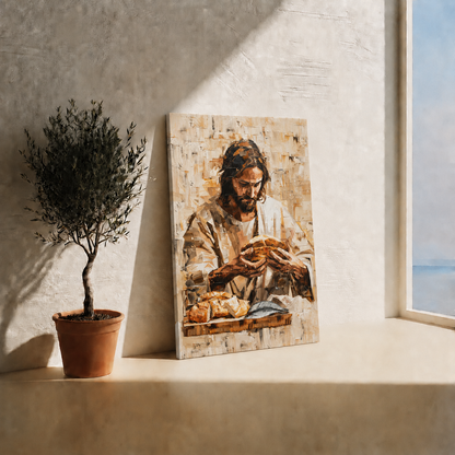 Jesus Looking To Heaven Wall Art, Christian Faith Religious Canvas