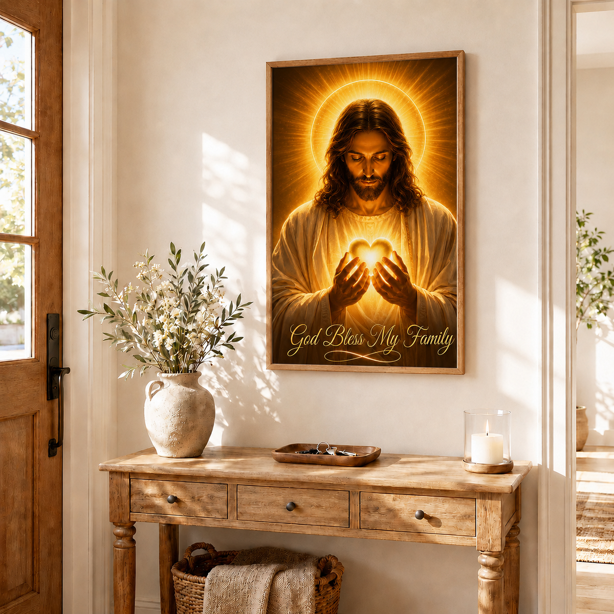 He Heals The Brokenhearted Jesus Wall Art, Christian Healing Canvas