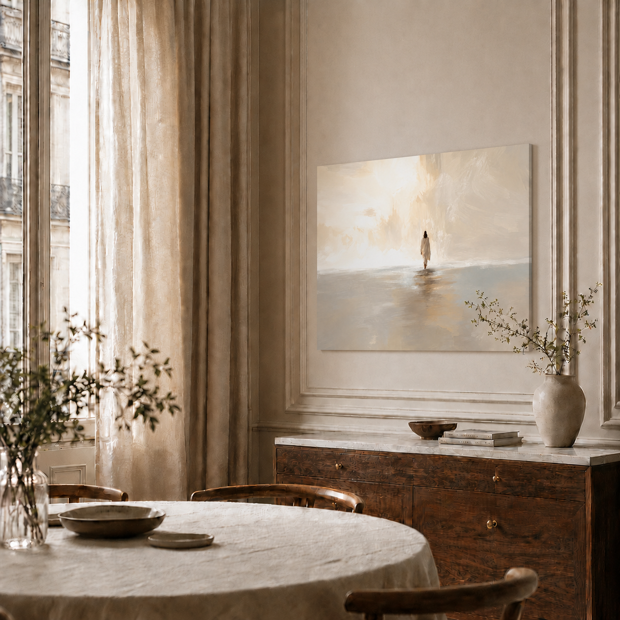 Jesus Walking Into The Light Christian Wall Art Poster/Canvas