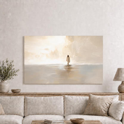 Jesus Walking Into The Light Christian Wall Art Poster/Canvas