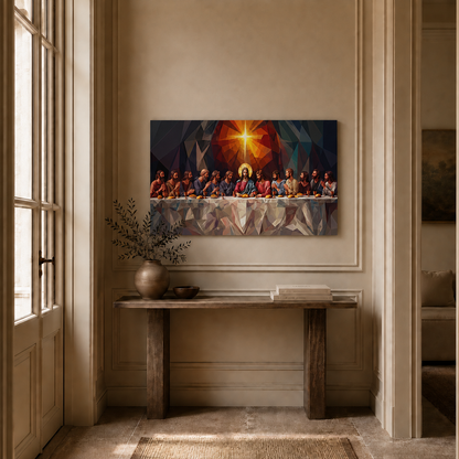 The Last Supper Jesus And Apostles Low Poly Christian Wall Art Poster/Canvas