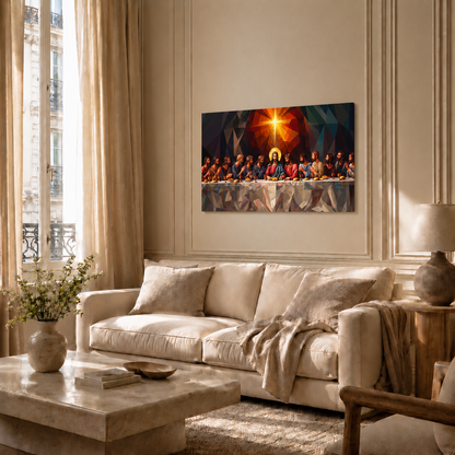 The Last Supper Jesus And Apostles Low Poly Christian Wall Art Poster/Canvas