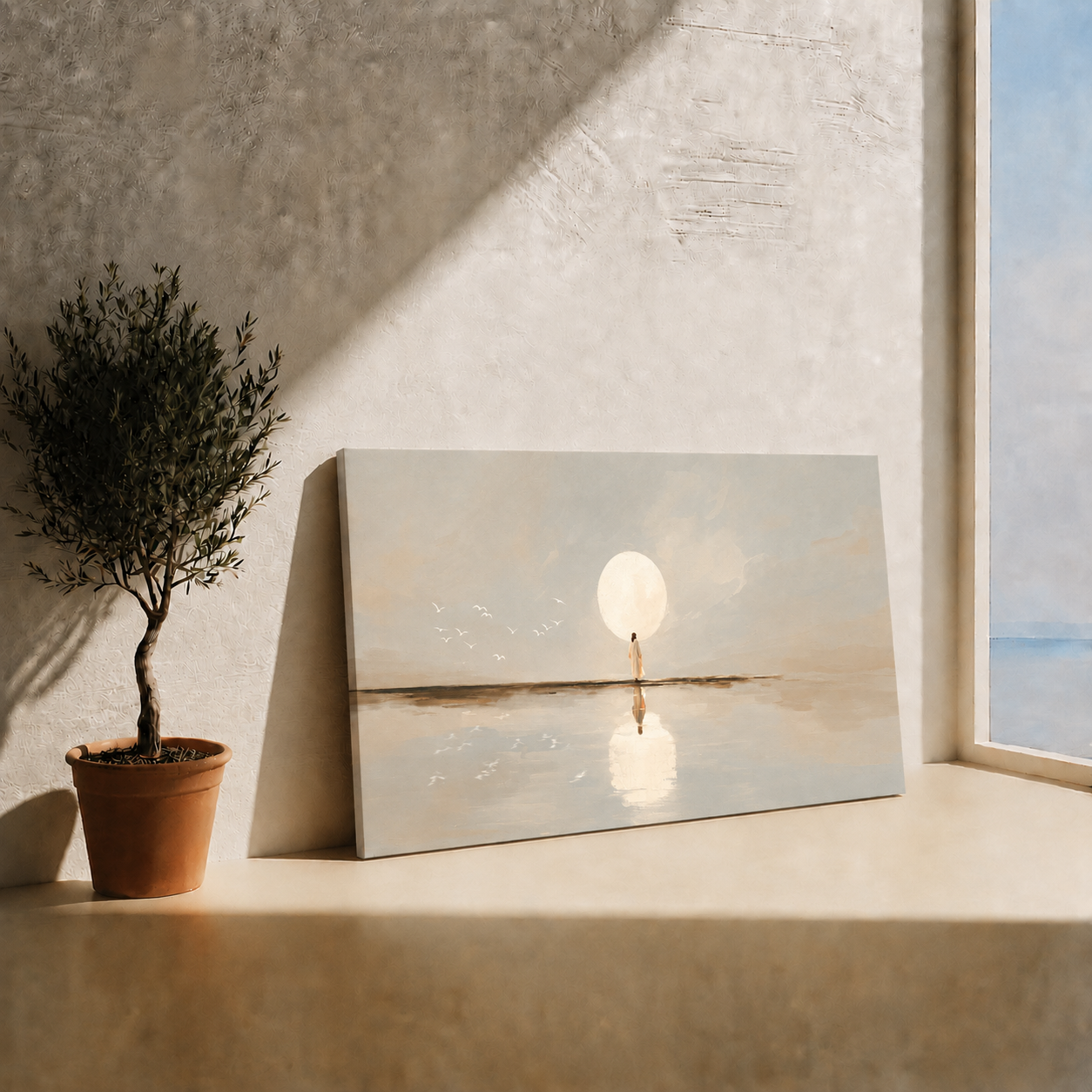 Jesus By The Moonlight Peaceful Christian Wall Art Poster/Canvas