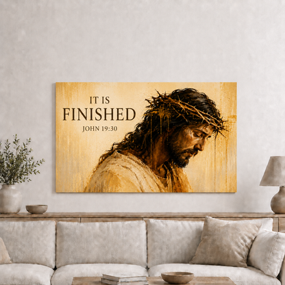 Jesus Christ Crown Of Thorns Wall Art, Christian Religious Faith Home Decor Canvas
