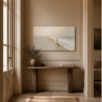Jesus Walking By The Shore Peaceful Christian Wall Art Poster/Canvas