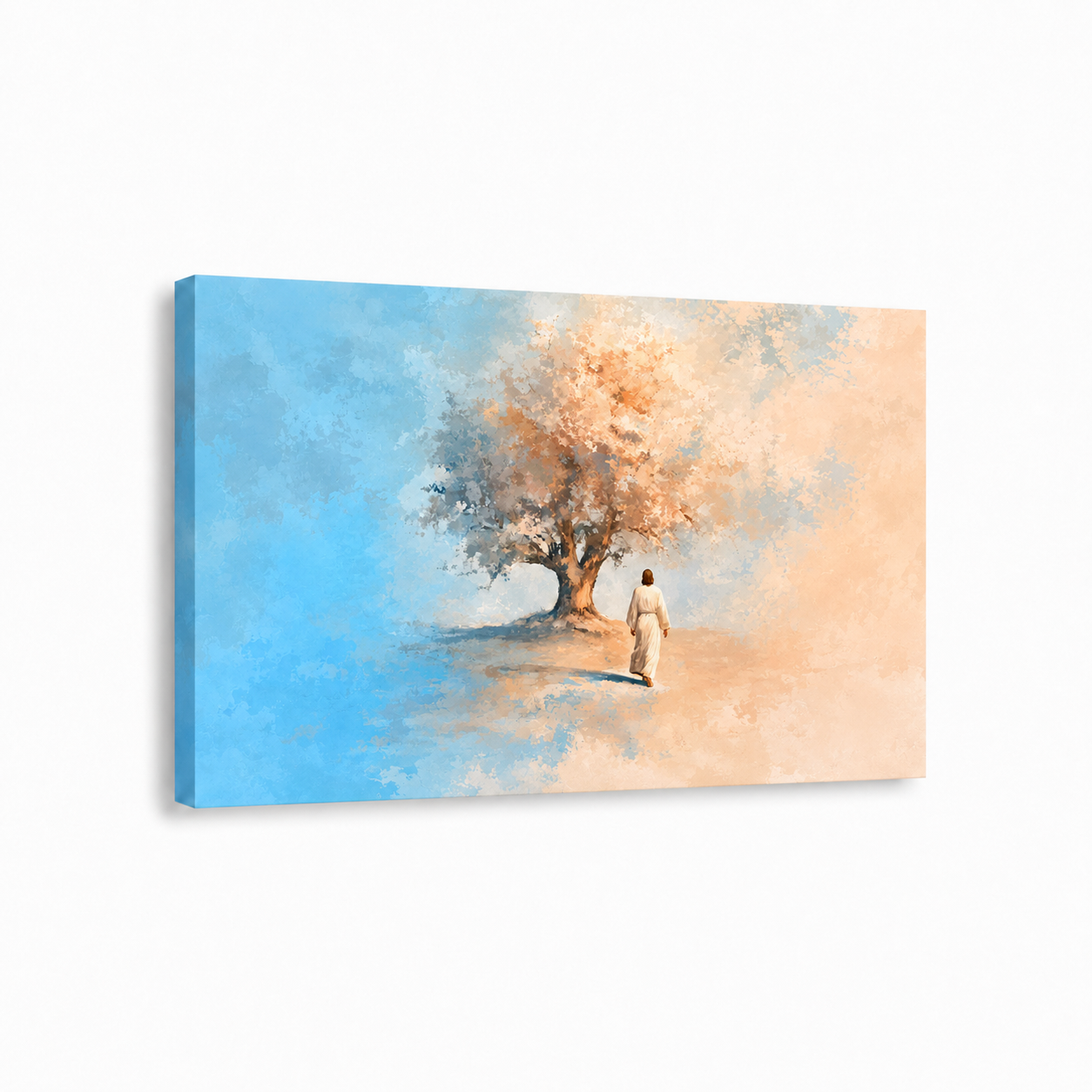 Jesus Walking Toward The Tree Of Life Christian Wall Art Poster/Canvas