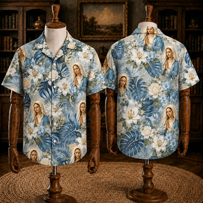 Virgin Mary And Child Hawaiian Shirt, Catholic Christian Religious Shirt