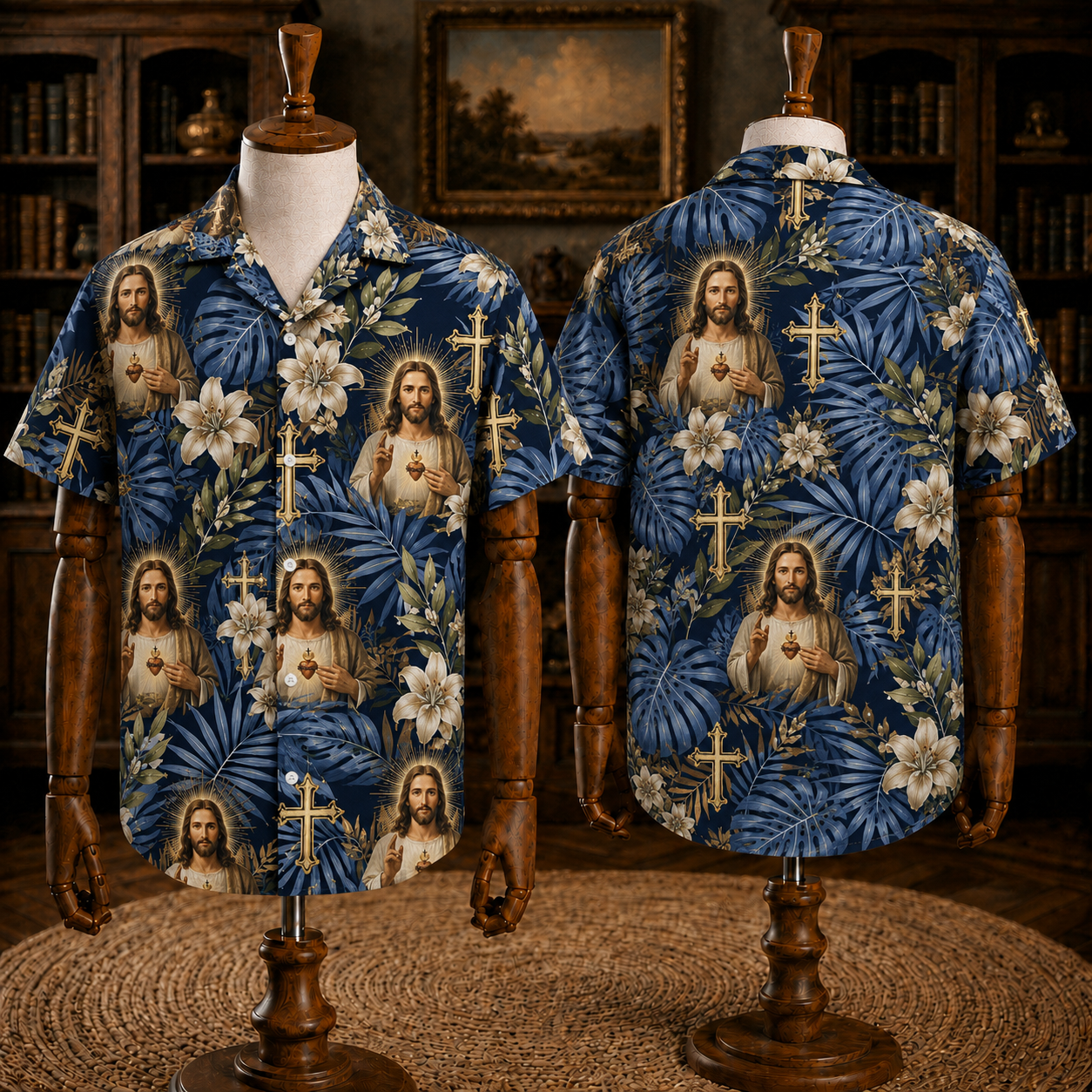 Christian Religious Hawaiian Shirt, Jesus Floral Faith Vacation Shirt