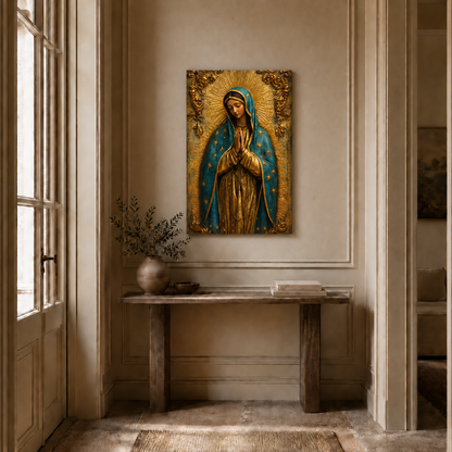 Virgin Mary Praying Wall Art, Catholic Christian Religious PosterCanvas