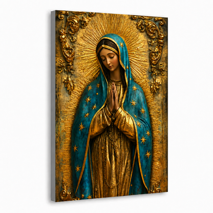 Virgin Mary Praying Wall Art, Catholic Christian Religious PosterCanvas