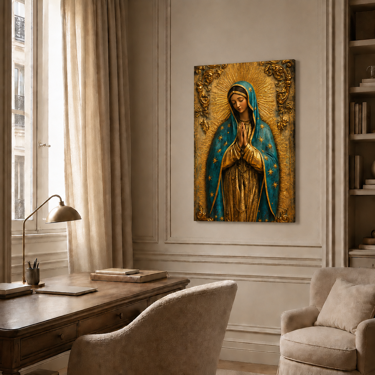 Virgin Mary Praying Wall Art, Catholic Christian Religious PosterCanvas