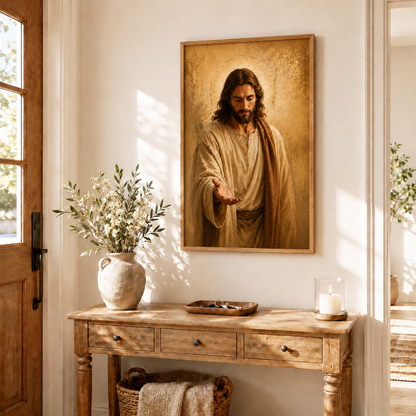 Virgin Mary Praying Wall Art, Catholic Christian Canvas