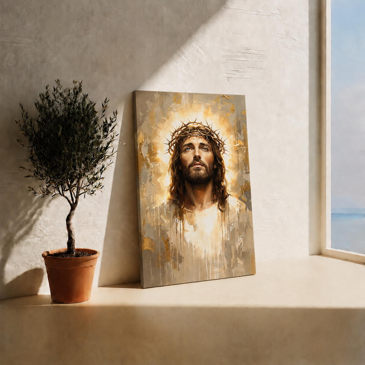 Radiant Jesus Prayer Wall Art Canvas