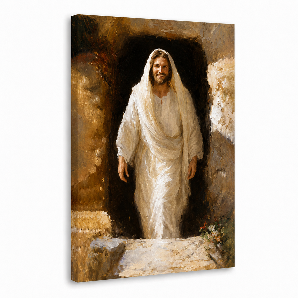 Resurrected Jesus Empty Tomb Wall Art, Christian Easter Religious Faith PosterCanvas