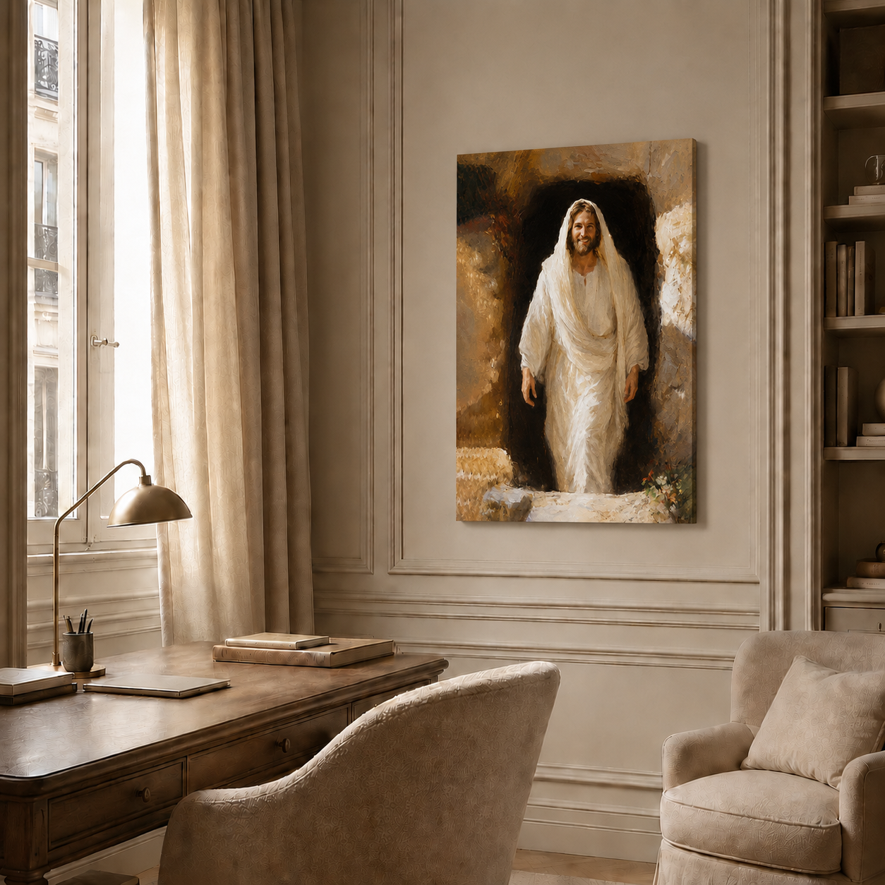 Resurrected Jesus Empty Tomb Wall Art, Christian Easter Religious Faith PosterCanvas